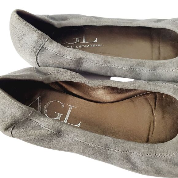 AGL Monika Suede Cap Toe Glitter Ballet Flats 40 10 - Picture 4 of 6
